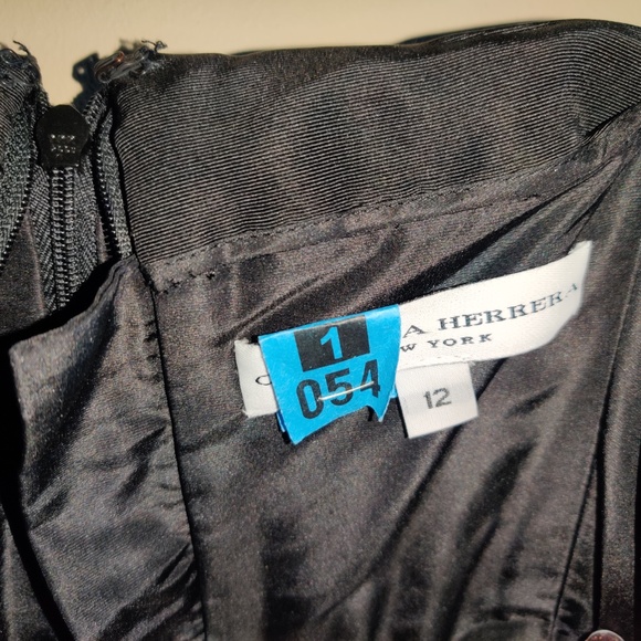 Carolina Herrera origami black white pansy dress - Picture 2 of 3